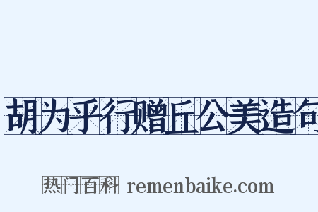 胡为乎行赠丘公美造句是什么意思的图片